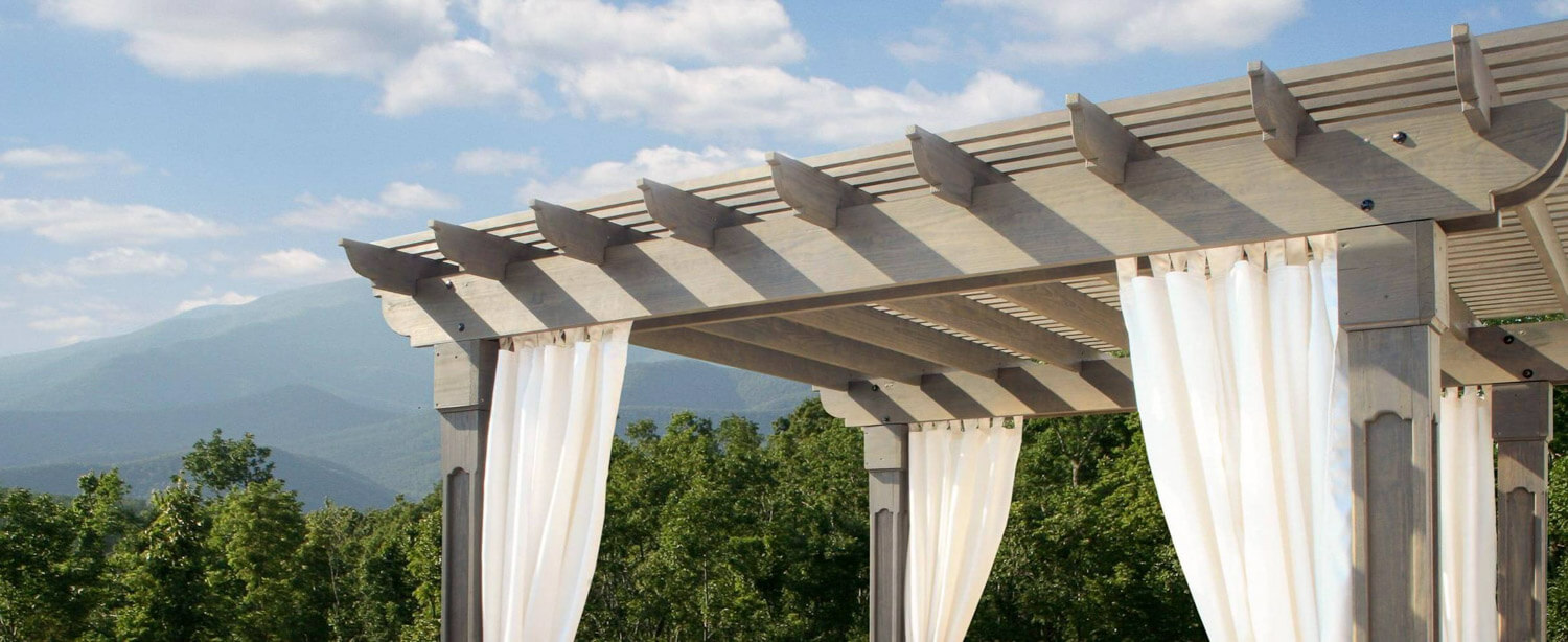 White pergola by Millers Mini Barns