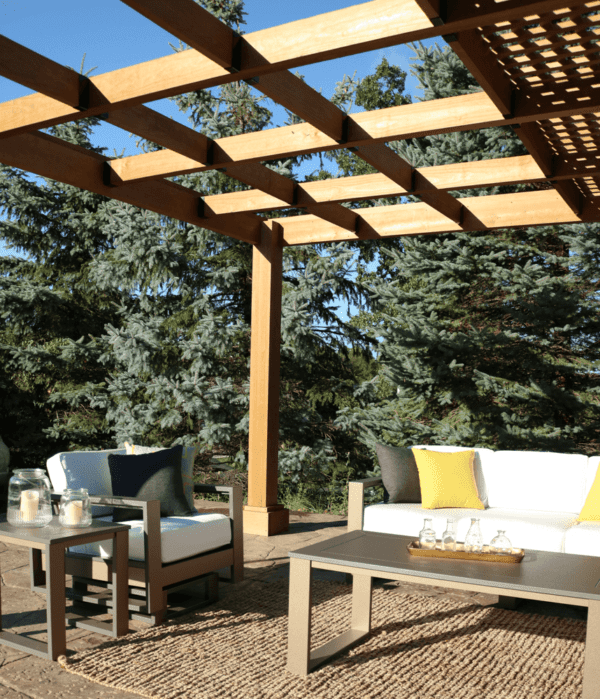 Vineyard wooden pergola with standard roof