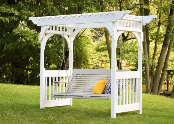 White Vinyl Swing Arbor