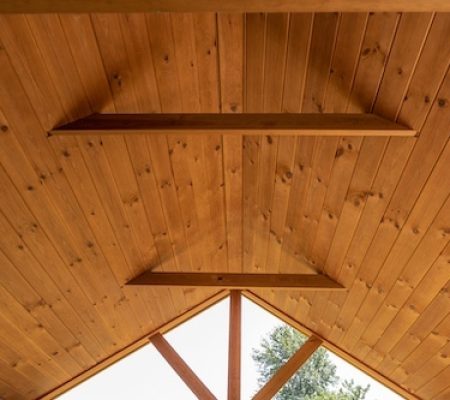Ceiling Style Sheathing on a pavilion from Miller's Mini Barn Pavilion Ceilings