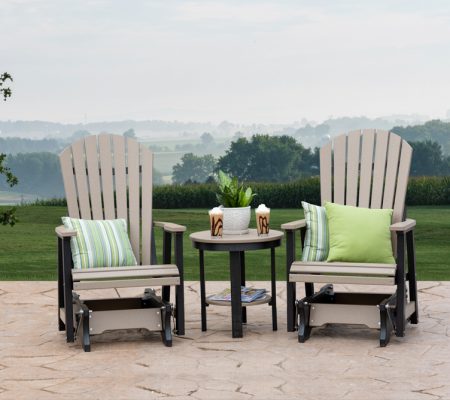2 Gliders + 1 End Table in Weatherwood/Black - F3421