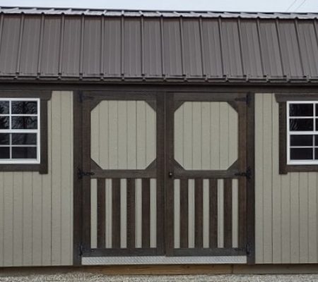 RMB0031 12 x 16 Clay with Ebony Trim & Burnished Slate Roof Lofted Garden Shed