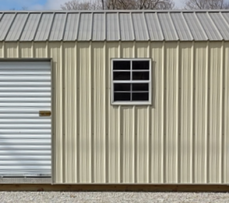 Metal 12 x 20 H & H Style Ivory with Clay Trim & Clay Metal Roof