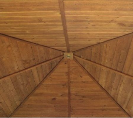 Wood gazebo ceiling